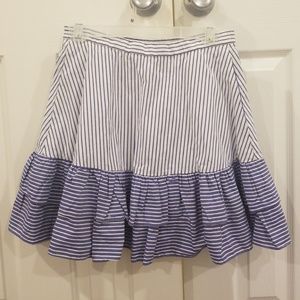 J.crew Blue and White Striped Skirt